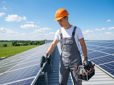 Hochwertige Photovoltaik-Module auf einem Hausdach in Eisenach